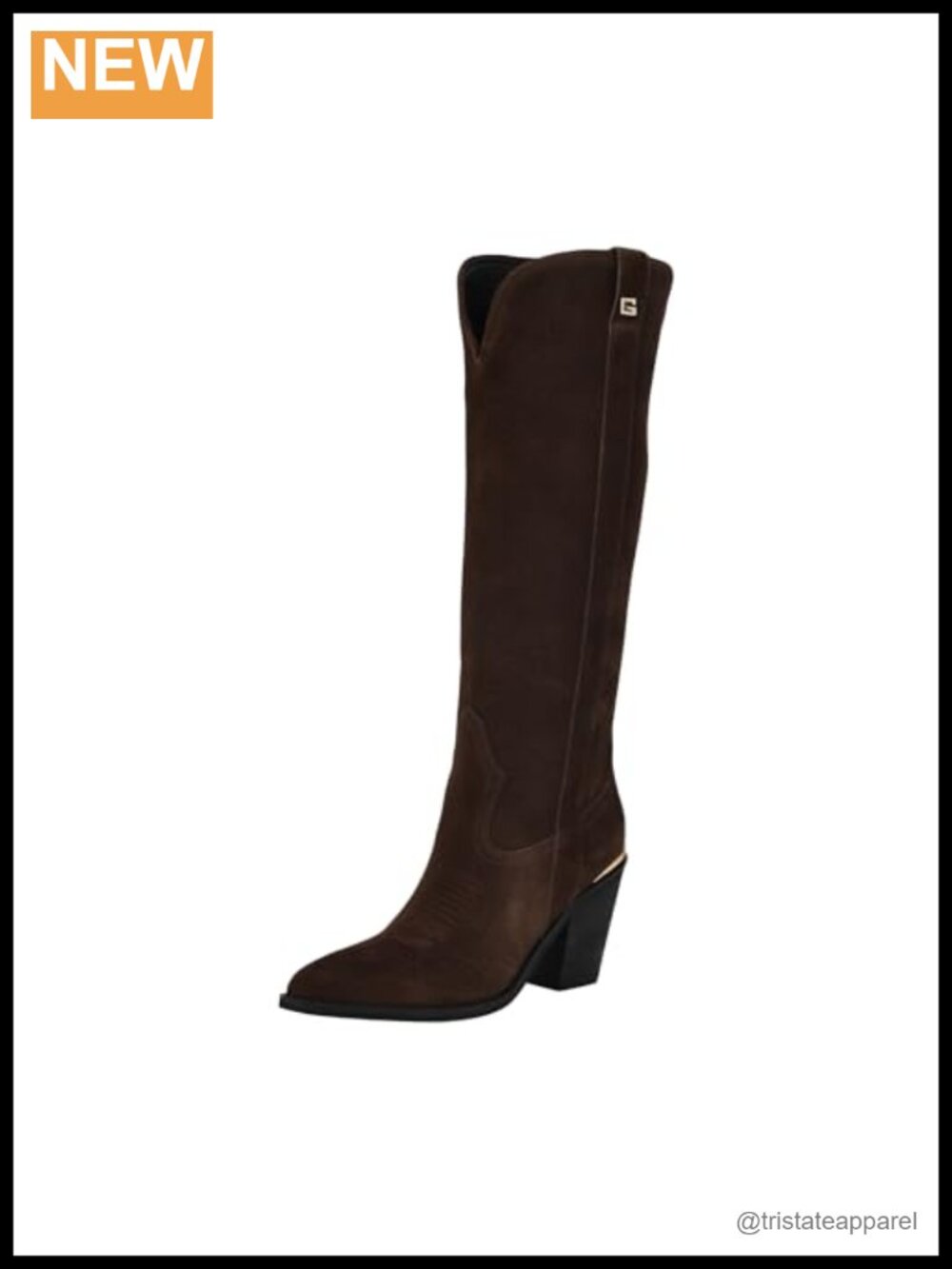 Knee-High Suede Boots with Block Heel and Side Zipper for Women